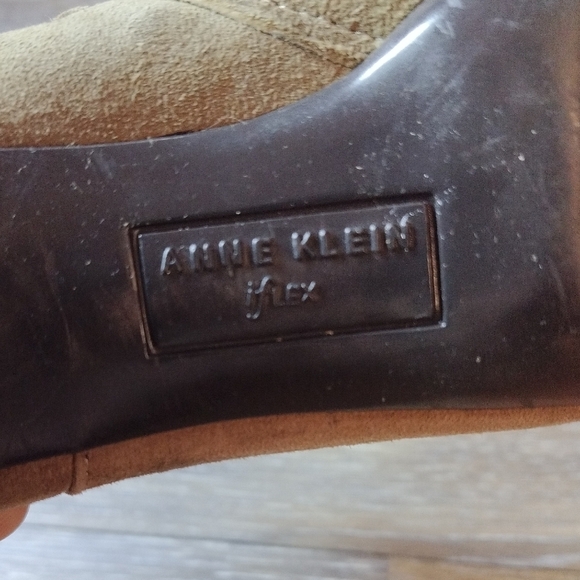Anne Klein Tan Ankle Booties with Suede Finish - Picture 3 of 7